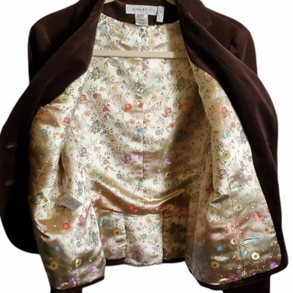 Nine West Y2K Brown Vintage Corduroy Double Button Blazer - Picture 4 of 5